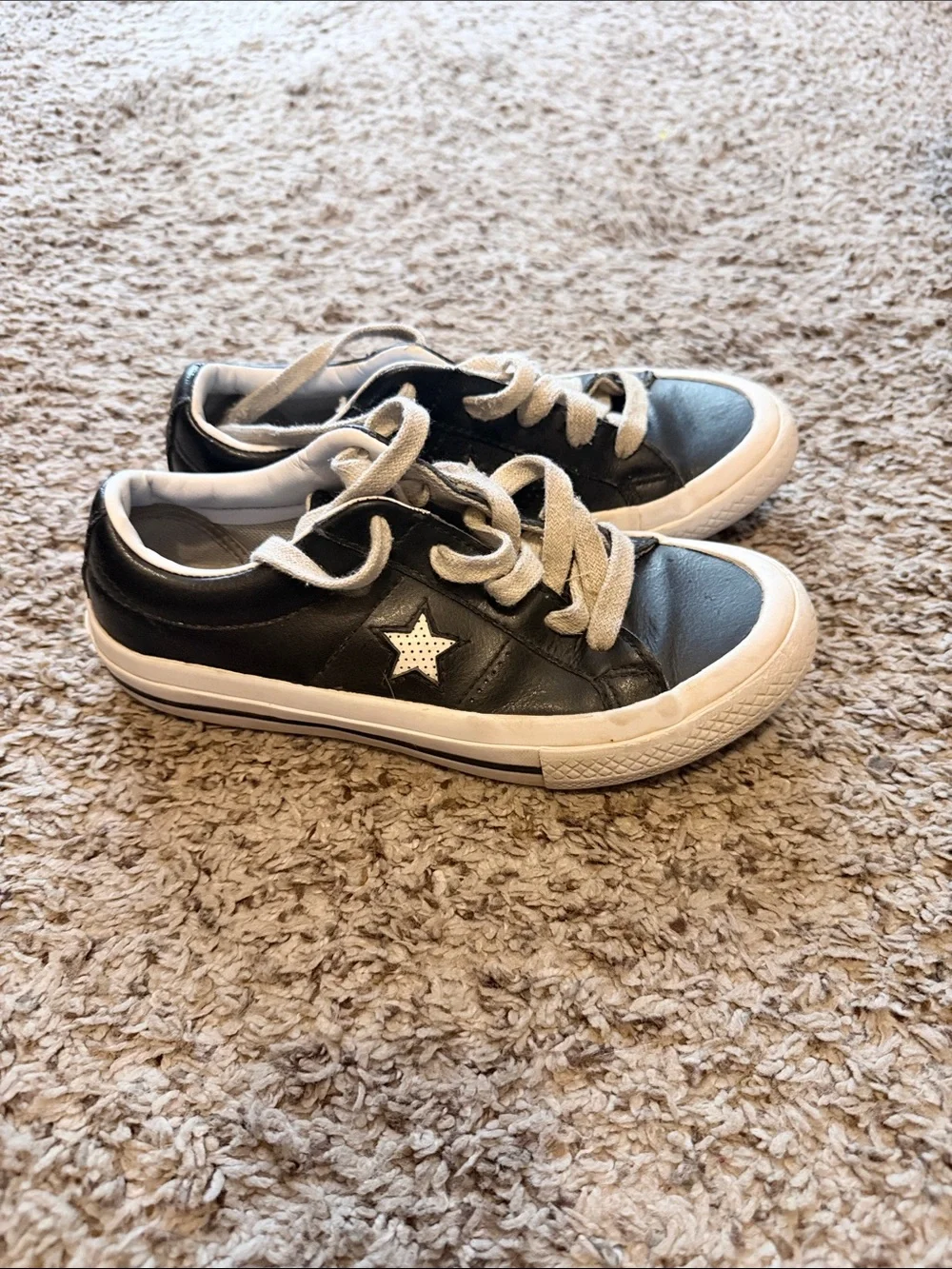 Converse Kids Black and White Star Low-Top Sneakers